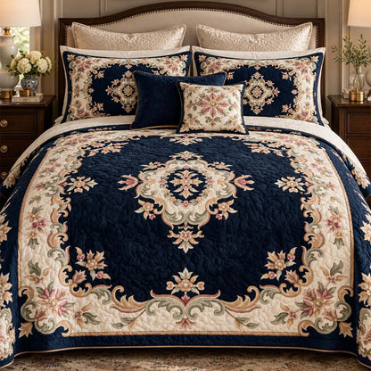 Vintage Floral Medallion Quilted Bedding Set LD244