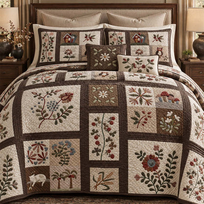 Vintage Country Fruit Floral Patchwork Quilted Bedding Set LD250