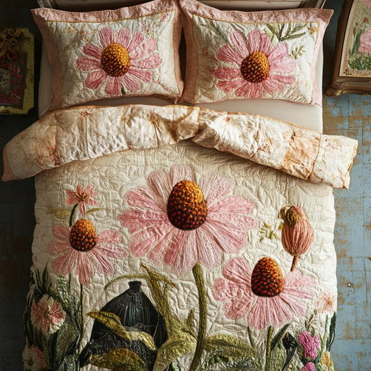 Petal Beauty Quilted Duvet Cover Set LD04