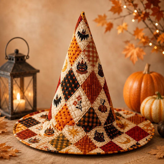 Cozy Harvest Patchwork Quilted Halloween Hat LD01