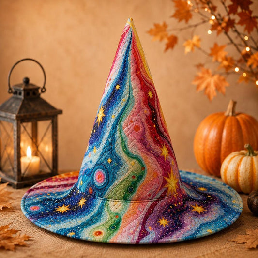 Vibrant Rainbow Quilted Halloween Hat LD09