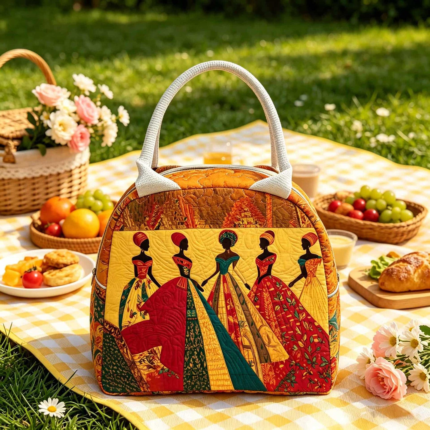 African American Art Quilted Lunch Bag LD07