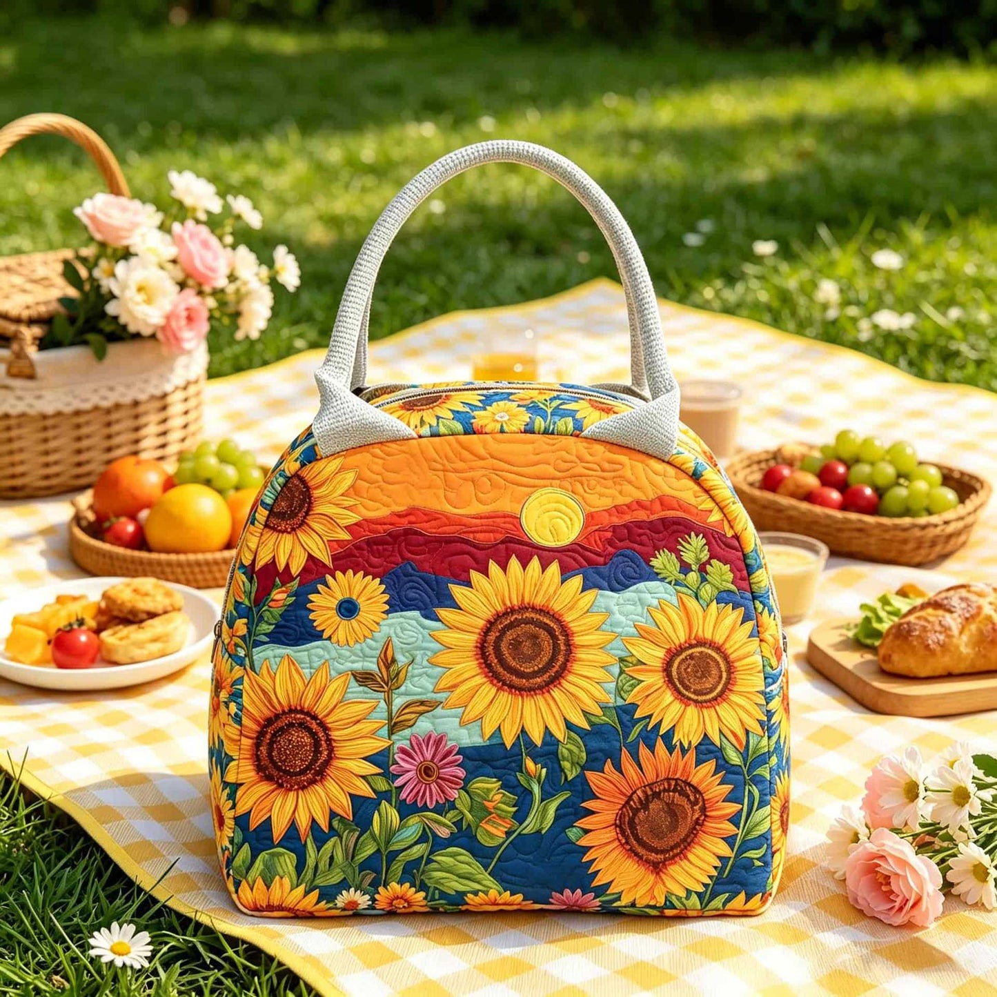 Sunflower Quilted Lunch Bag LD08