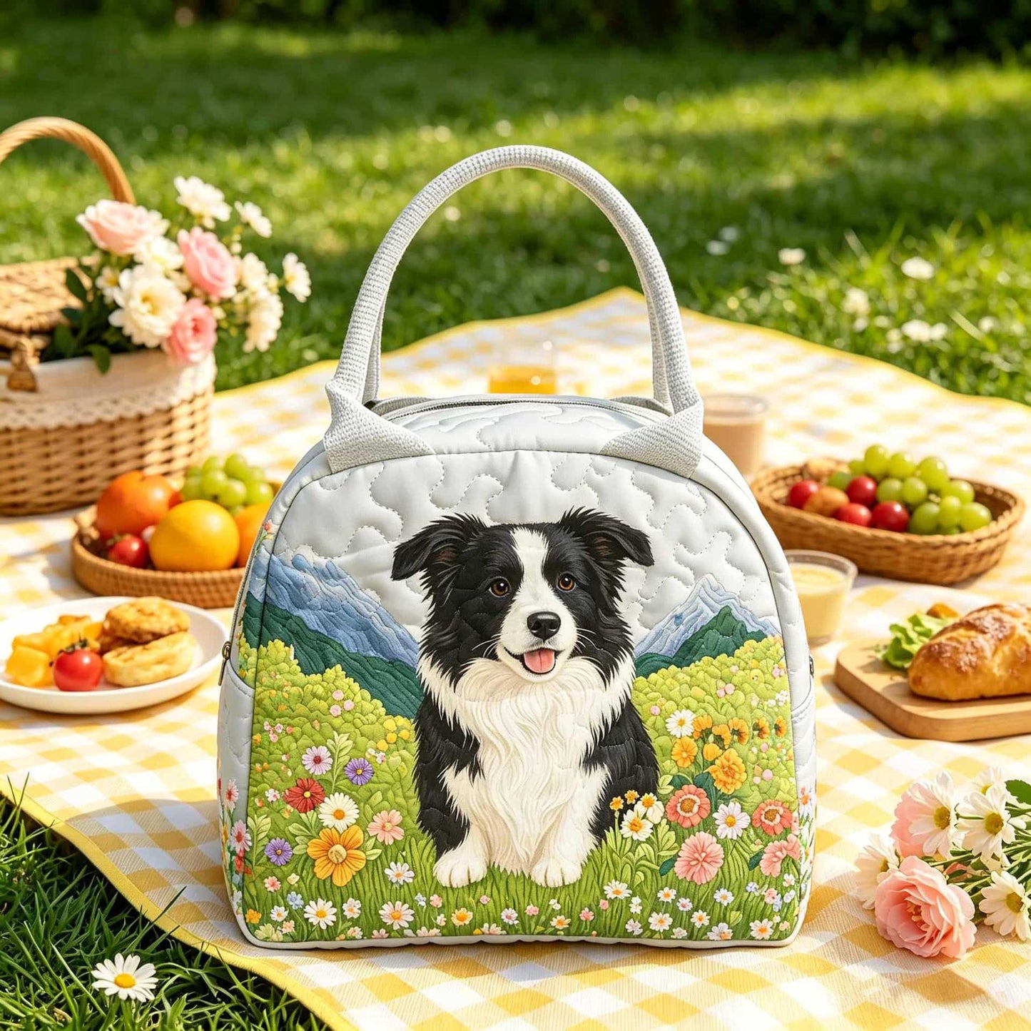 Cute Border Collie Dog Quilted Lunch Bag LD18