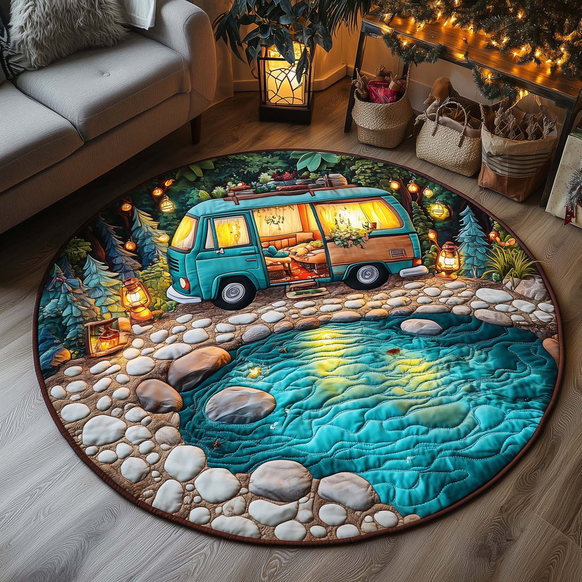 Hippie Van Quilted Round Rug LD05