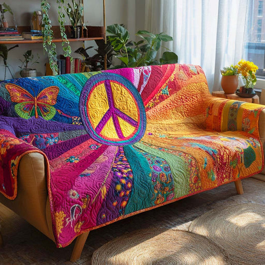 Rainbow Peace Quilted Seat Sofa  LD04