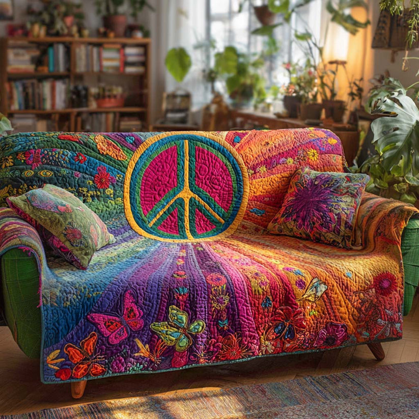 Peaceful Bloom Quilted Seat Sofa  LD06