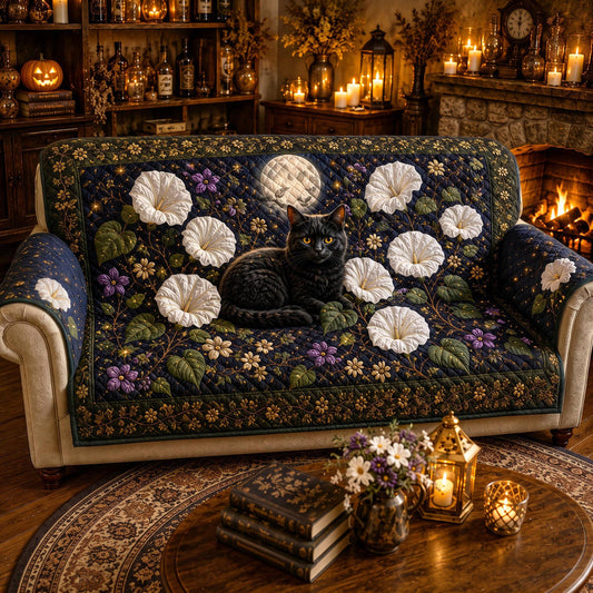Celestial Black Cat Quilted Seat Sofa LD11