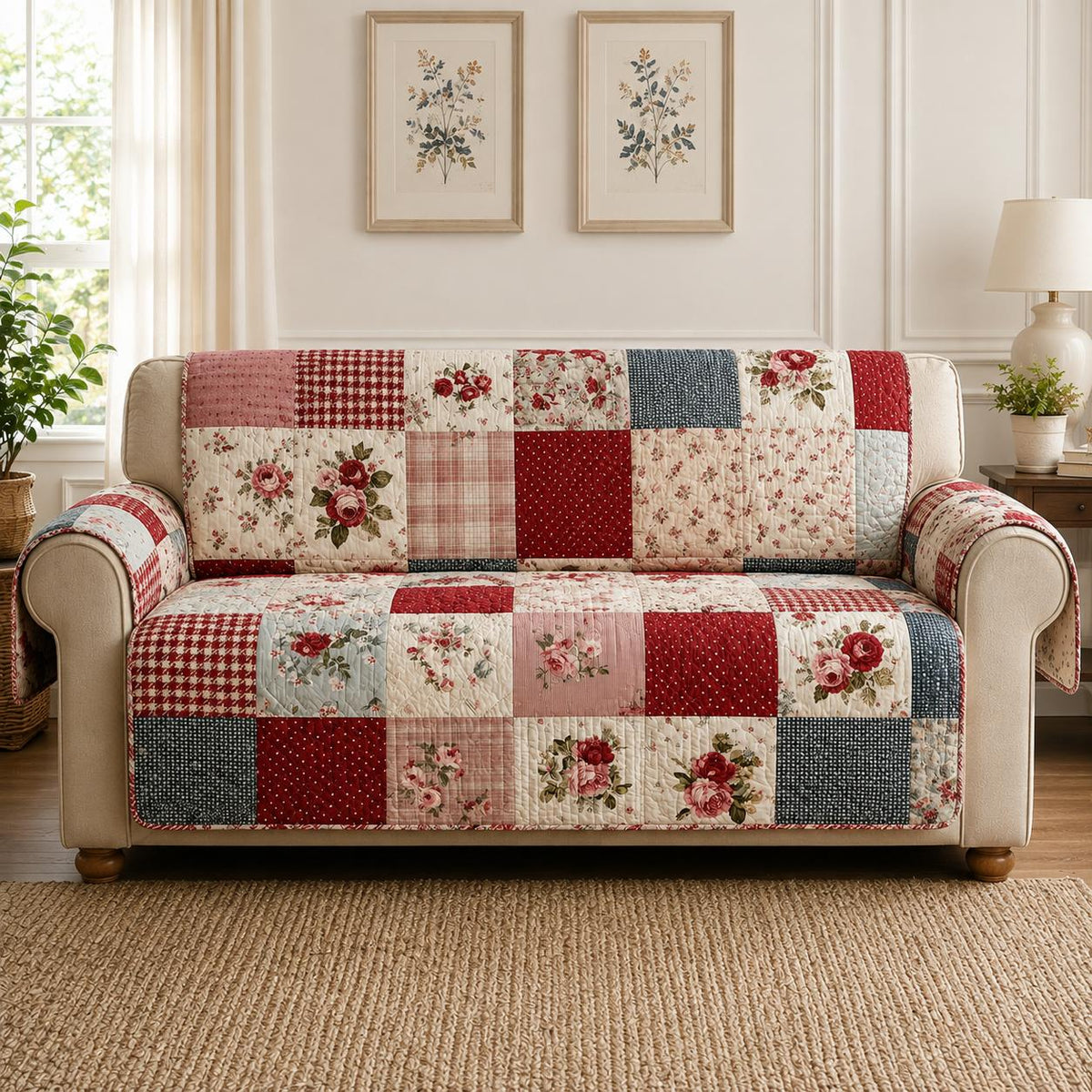 Country Cottage Quilted Seat Sofa LD15