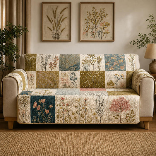 Botanical Wildflower Quilted Seat Sofa LD19