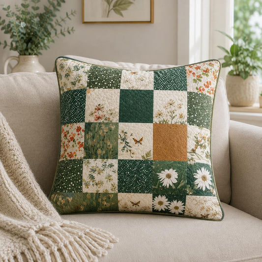 Botanical Garden Patterned Quilted Pillow Cover LD22QLTPLC