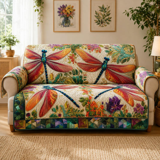 Colorful Dragonfly Quilted Seat Sofa LD25
