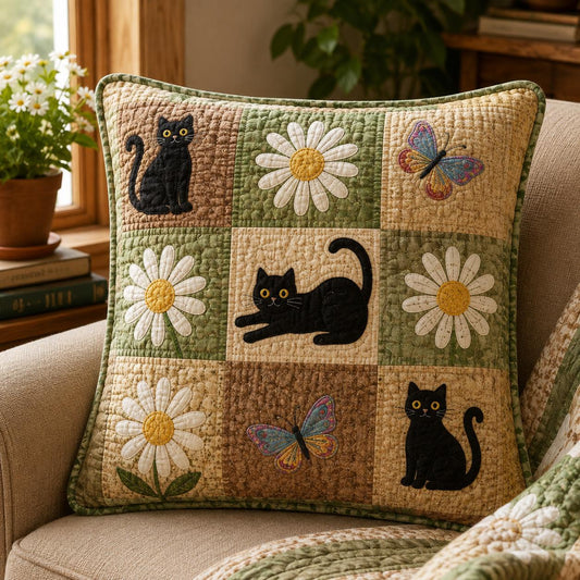Bloom Cat Harmony Quilted Pillow Cover LD27QLTPLC