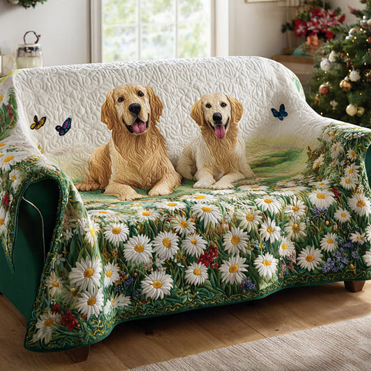 Daisy Golden Retriever Quilted Seat Sofa LD32