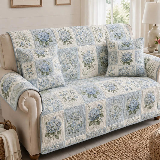 Cottagecore Hydrangea Quilted Seat Sofa LD41