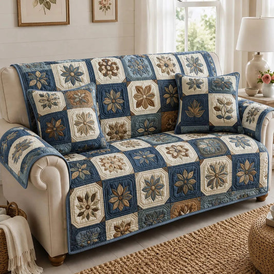 Farmhouse Patchwork Quilted Seat Sofa LD42