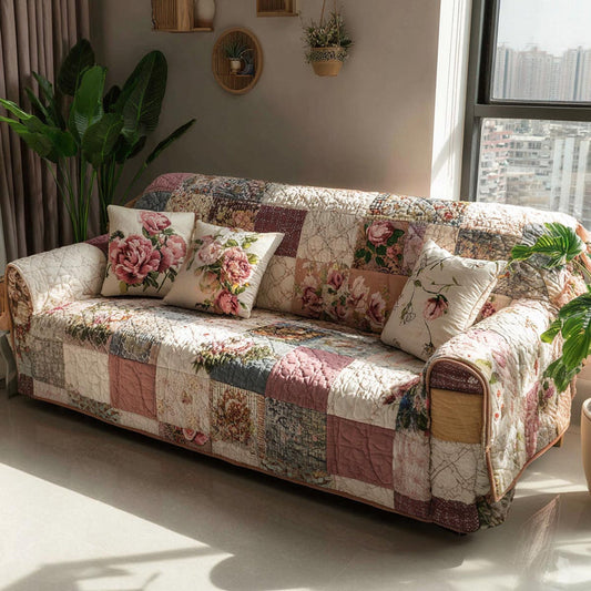 Hearth Floral Patchwork Quilted Seat Sofa LD50
