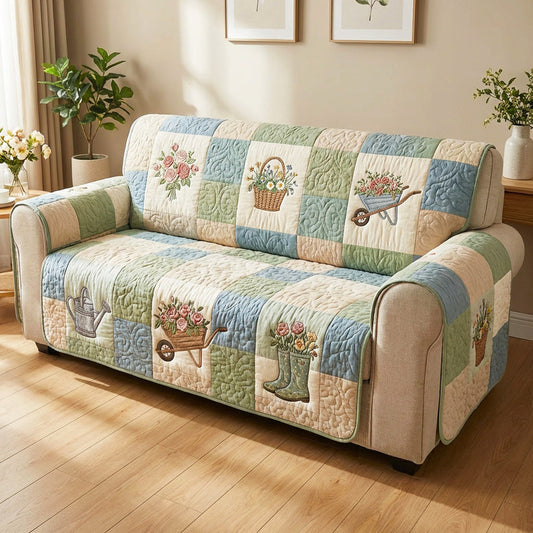 Vintage Garden Bloom Quilted Seat Sofa LD54