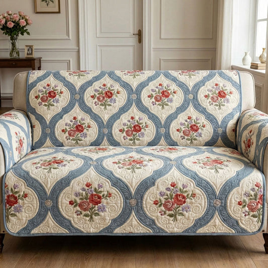 Vintage Floral Quilted Seat Sofa LD60