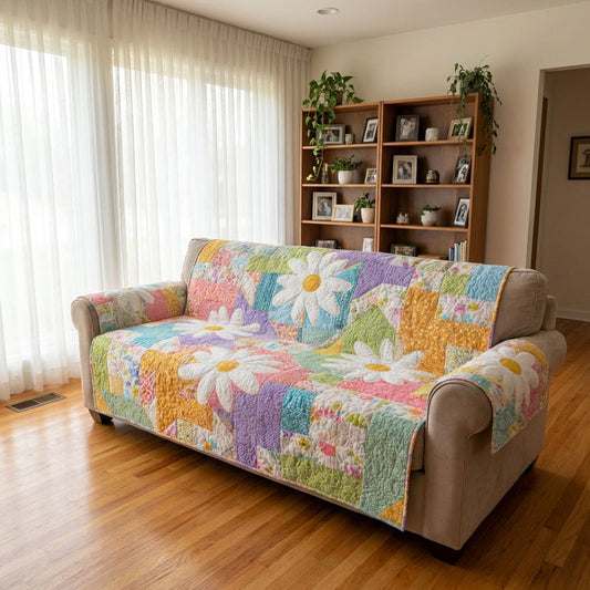 Floral Daisy Patchwork Quilted Seat Sofa LD62