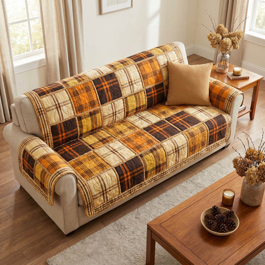 Rustic Plaid Patchwork Quilted Seat Sofa LD74