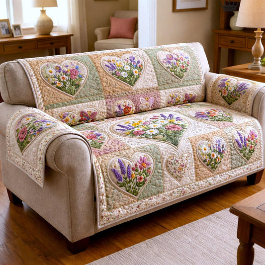 Floral Patchwork Quilted Seat Sofa LD80