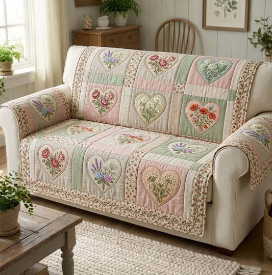 Floral Patchwork Quilted Seat Sofa LD81