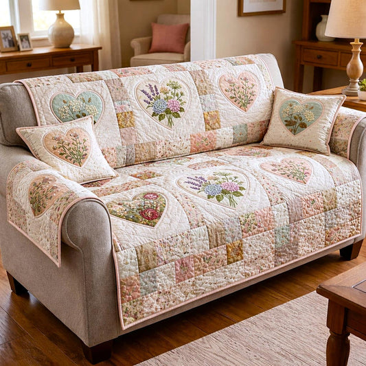 Flower Patchwork Quilted Seat Sofa LD85