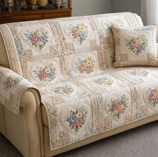 Flower Patchwork Quilted Seat Sofa LD92