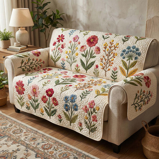 Botanical Meadow Quilted Seat Sofa LD95