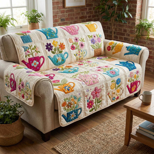 Spring Teapot Garden Quilted Seat Sofa LD97