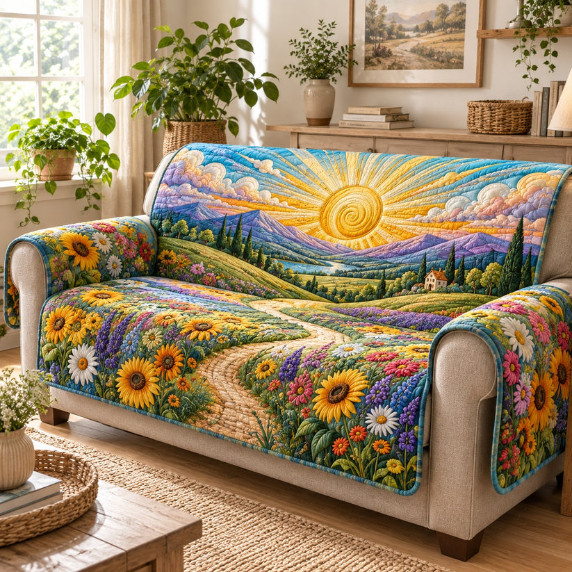 Pathways to Luminescence Floral Quilted Seat Sofa LD109