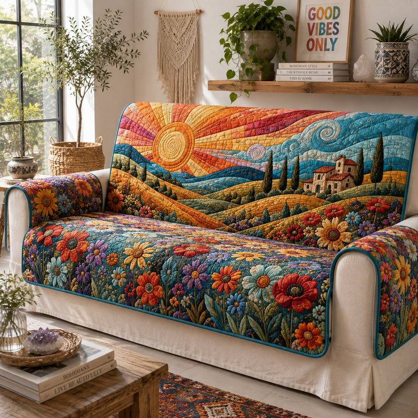 Tuscan Golden Hour Quilted Seat Sofa LD112