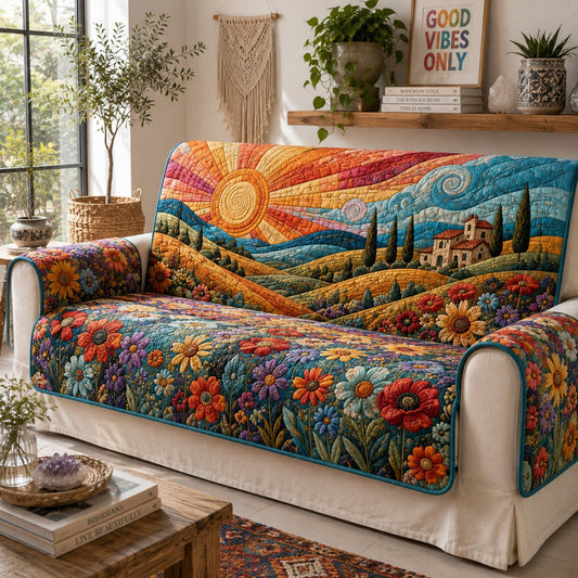 Tuscan Golden Hour Quilted Seat Sofa LD112
