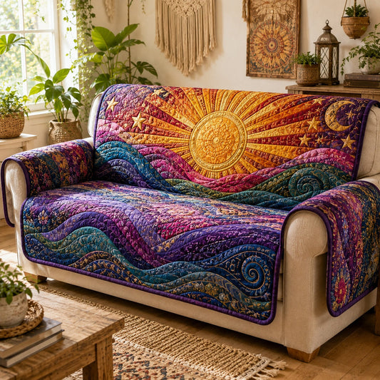 Celestial Sun & Moon Quilted Seat Sofa LD113