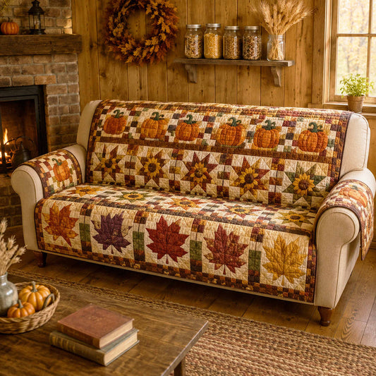 Cozy Autumn Harvest Quilted Seat Sofa LD117