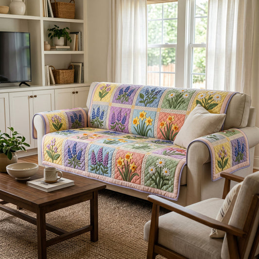 Patchwork Prairie Floral Quilted Seat Sofa LD121