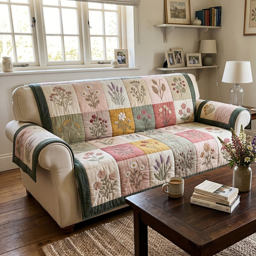 Vintage Botanical Quilted Seat Sofa LD123