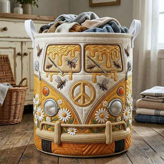 Hippie Van Quilted Laundry Basket LD05