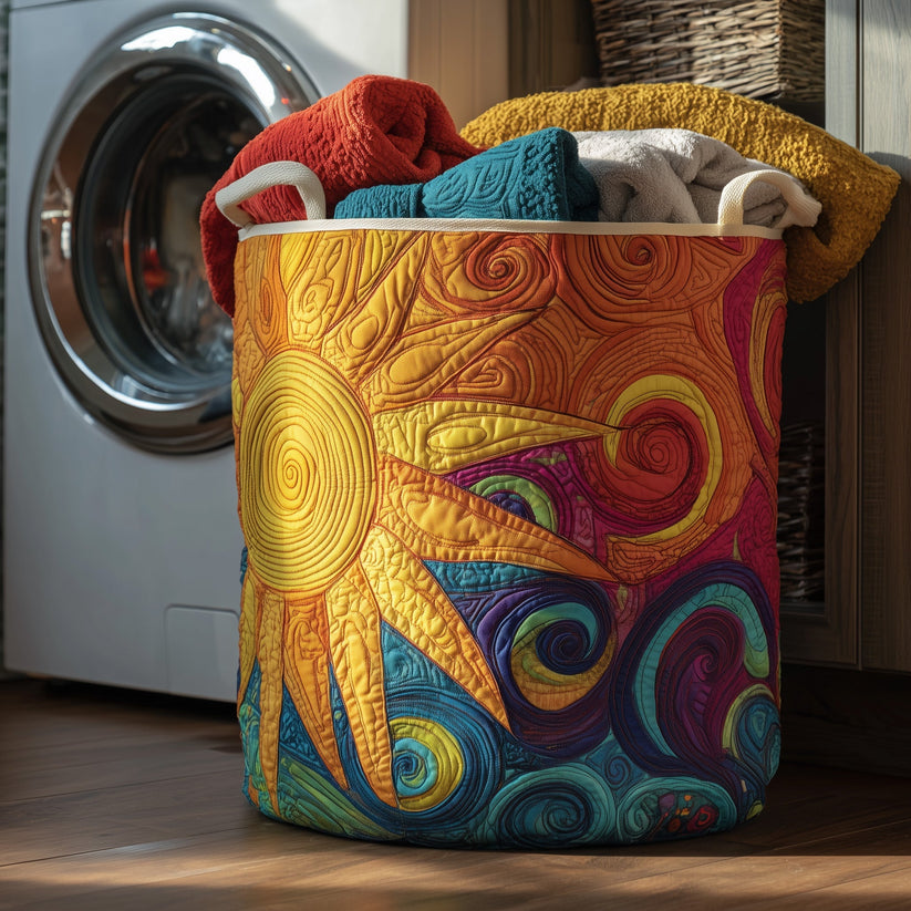 Hippie Sun Quilted Laundry Basket LD15