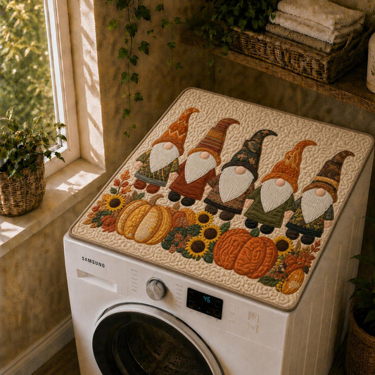 Cute Fall Gnome Quilted Washing Machine Cover LD19QLTWMC