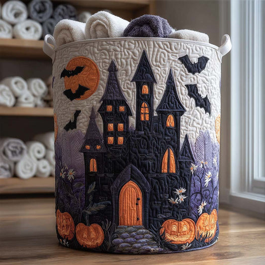 Spooky Haunted Castle Quilted Laundry Basket LD20