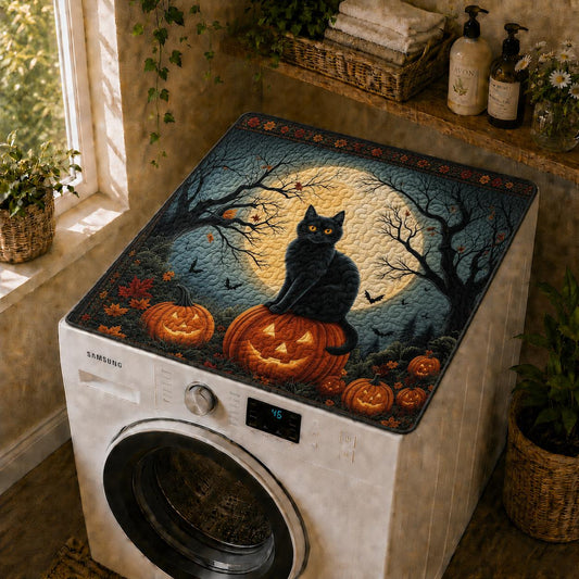 Spooky Season Black Cat Quilted Washing Machine Cover LD21QLTWMC