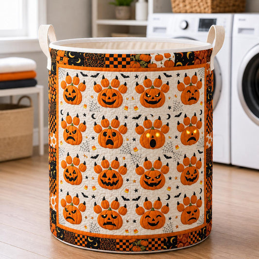 Spooky Dog Cat Paw Quilted Laundry Basket LD28