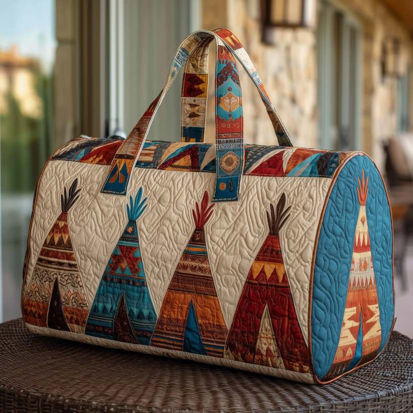 Camping Vibe Quilted Duffle Bag