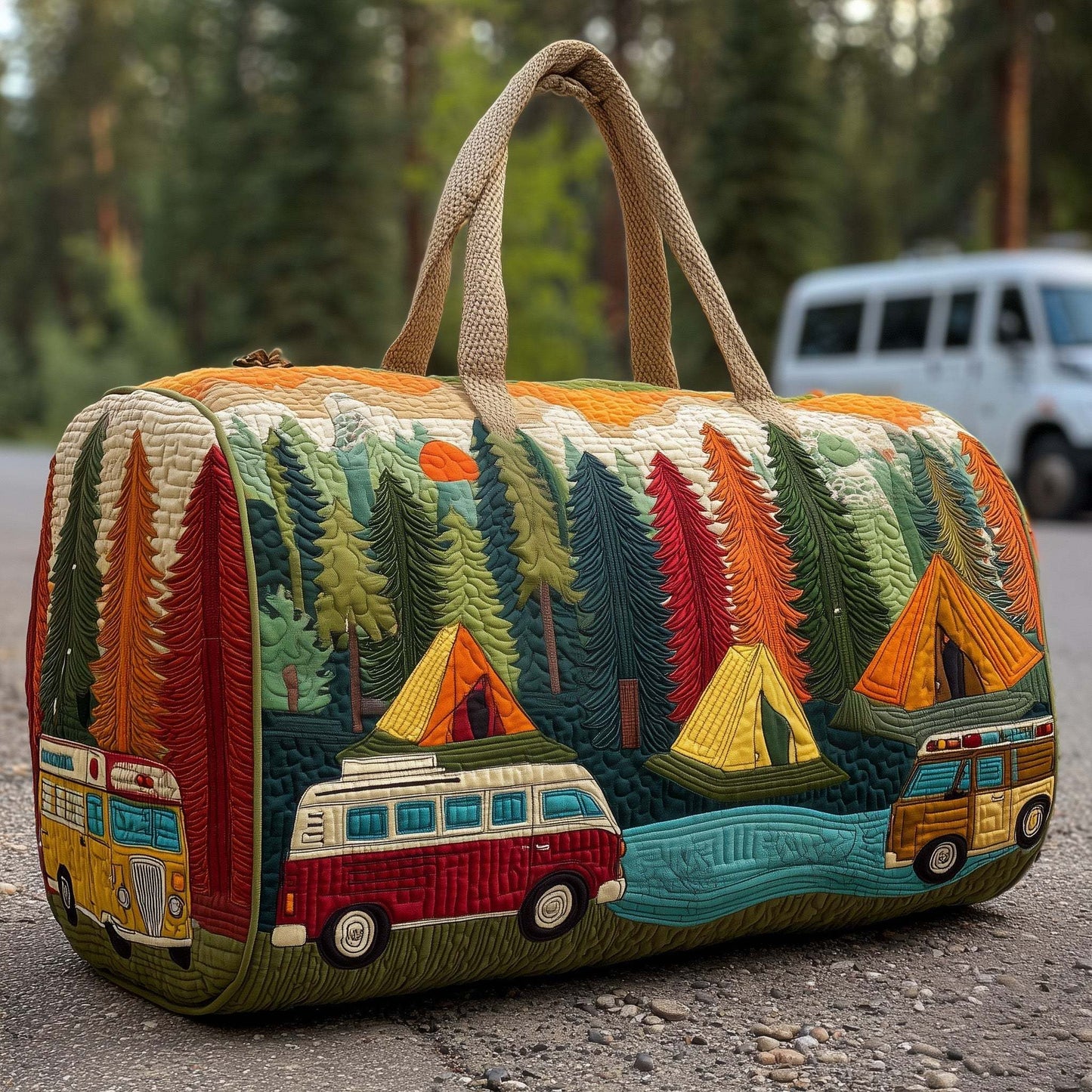 Camping Vibe Quilted Duffle Bag