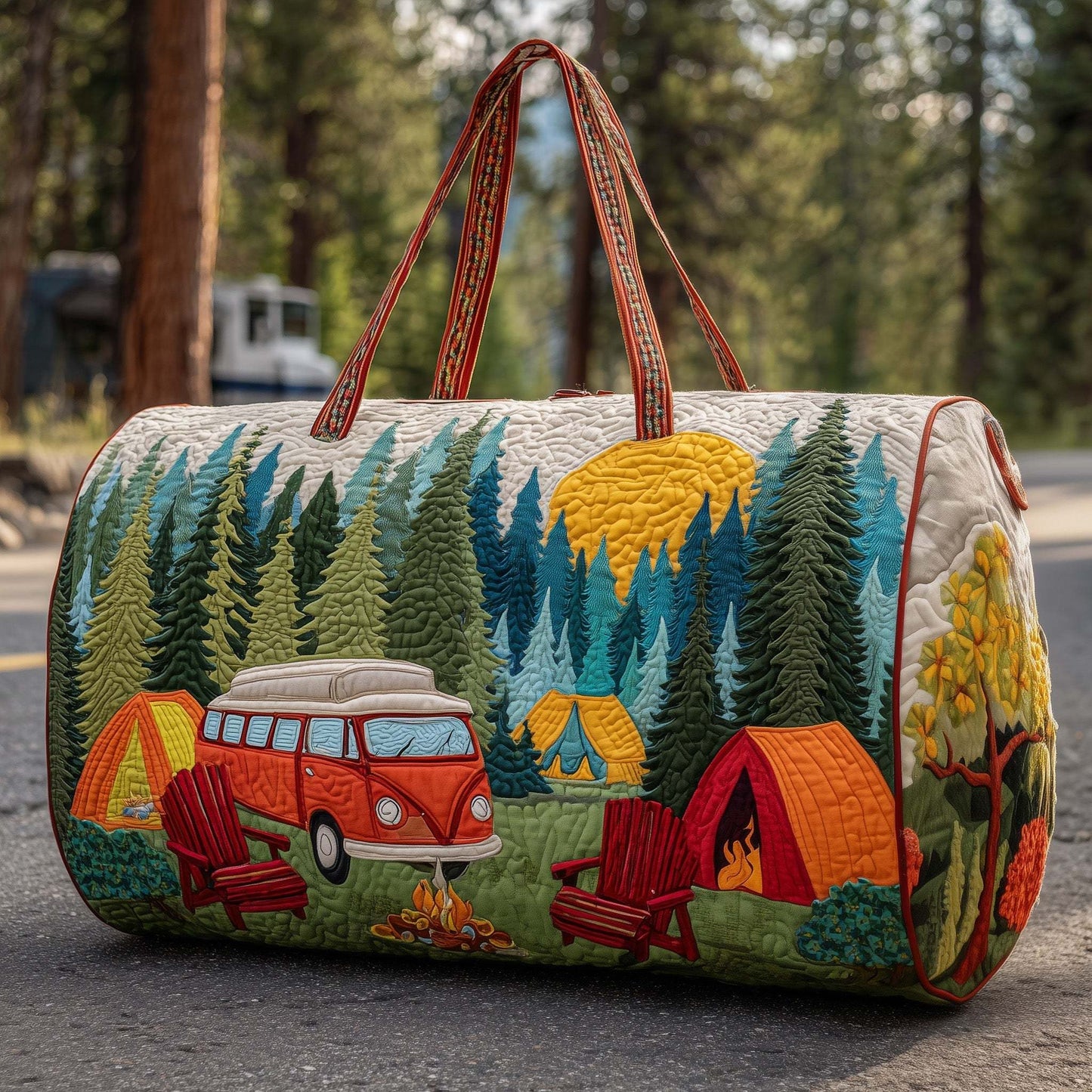 Camping Vibe Quilted Duffle Bag