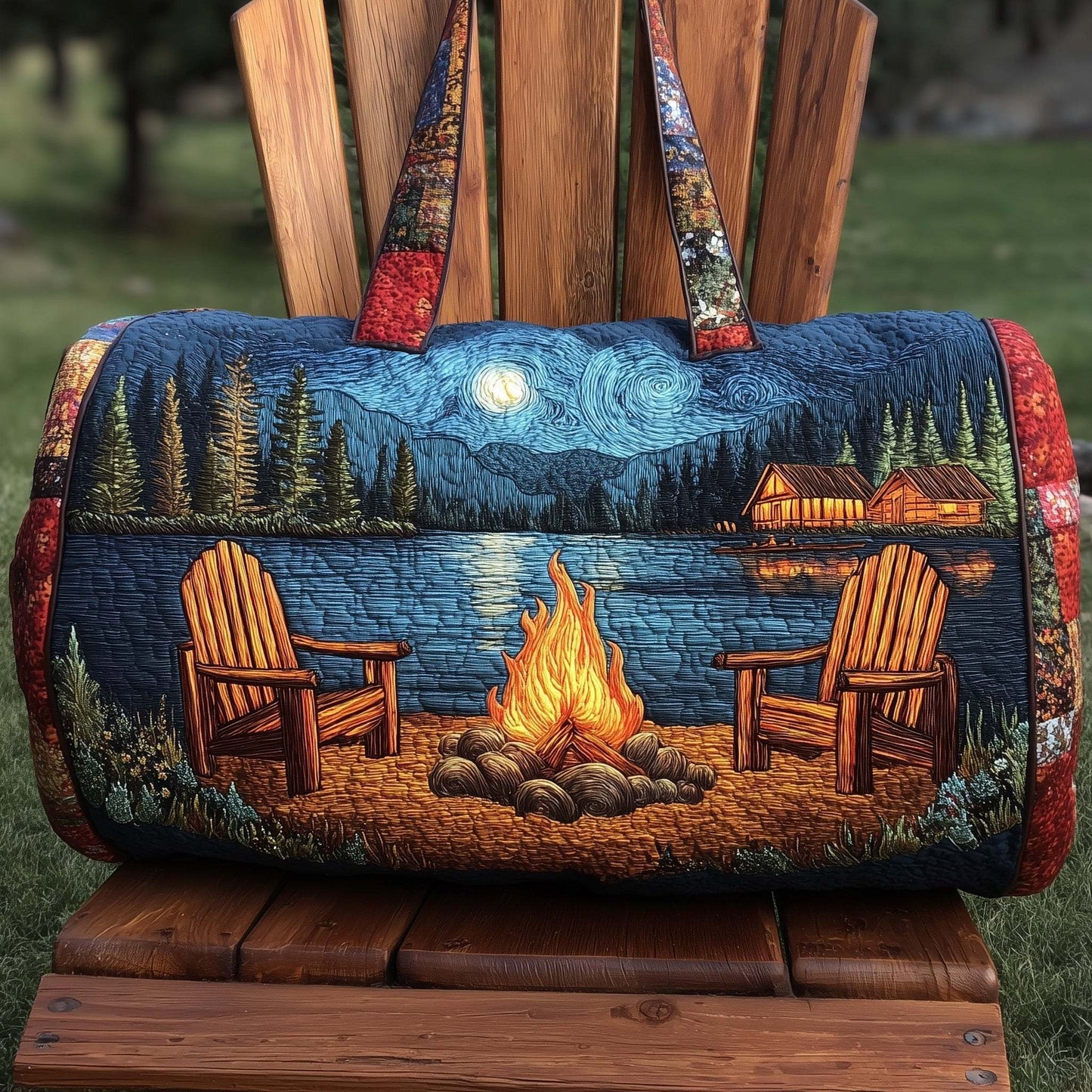 Camping Vibe Quilted Duffle Bag
