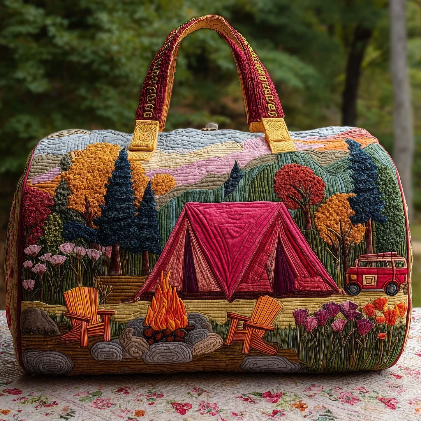 Camping Vibe Quilted Duffle Bag