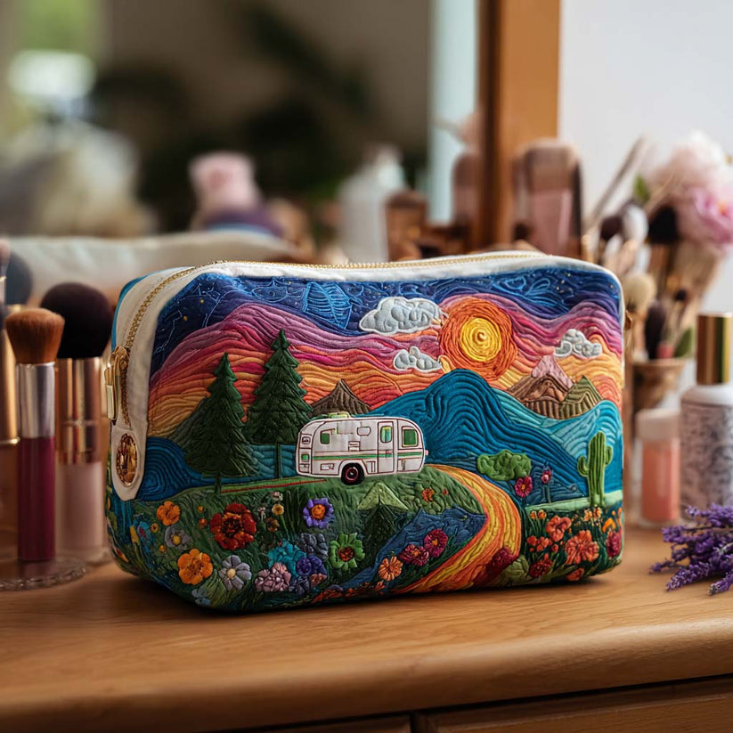 Wander The Mountains Quilted Makeup Bag LD05